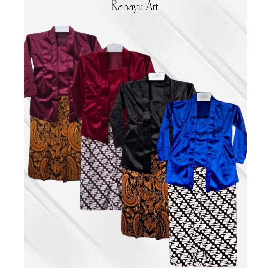 Setelan Kebaya Bludru Anak Cewe - Bahan Adem
