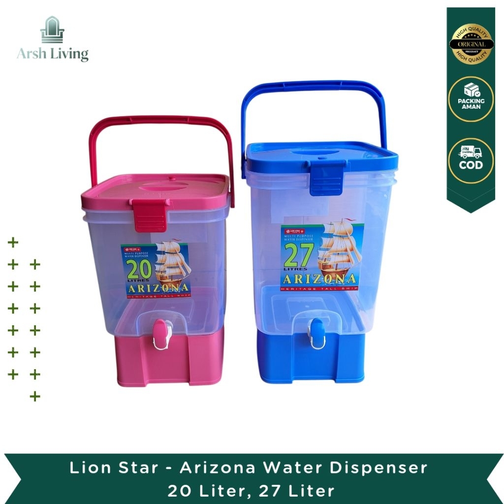 Lion Star - Arizona Water Dispenser 20 Liter, 27 Liter, Tempat Air kran, Tempat Jualan Es, Toples Ai