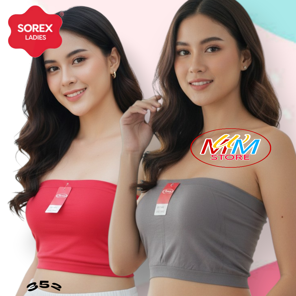 M352 Sorex Kemben Crop Top Atasan Wanita Tanpa Tali All Size Multi Color