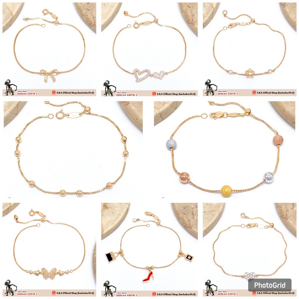 berkaharifin3-Gelang Serut Santa UBS Gold Variasi 8K