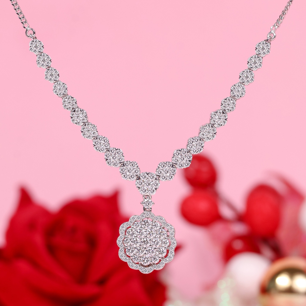 Kalung Berlian Eropa Model Asoka Setting - JB Berlian