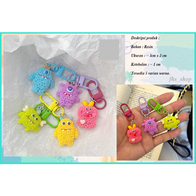 Gantungan Kunci Aesthetic Ganci Aesthetic Gantungan Kunci Lucu Gantungan Kunci Resin Monster