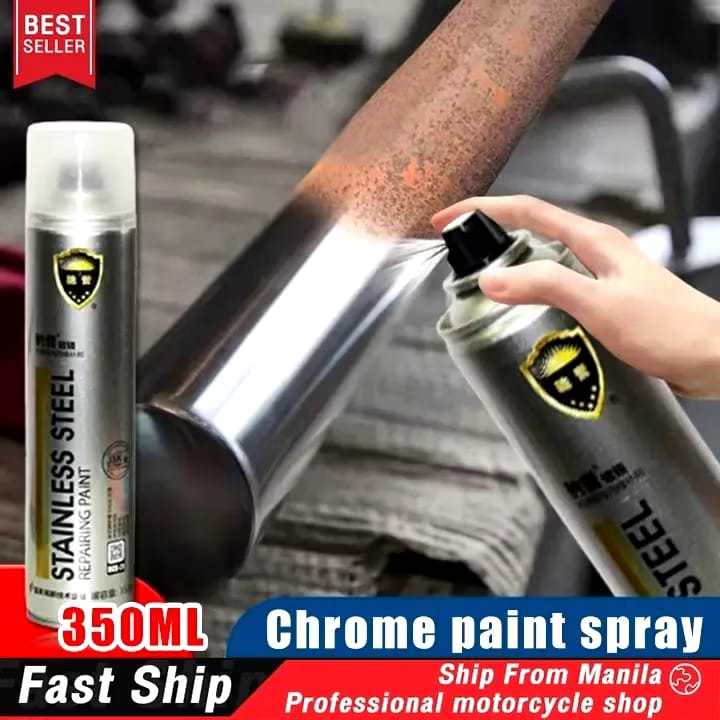Cat Semprot Chrome 350ml Chrome Spray Pain Warna Chrome Krum Stainless Automotive Metallic Paint Chr
