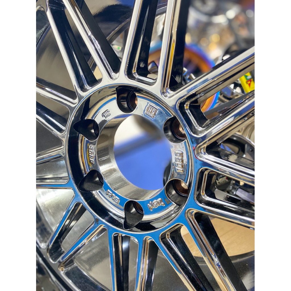 Veleg Mobil Ring 18 Lubang 6 Black Chrome Cocok Buat Pajero Phanter Ranger dll HSR Toba Ring 18