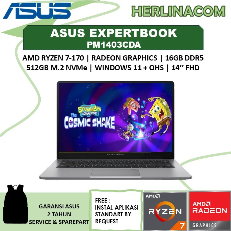 ASUS EXPERTBOOK PM1403CDA | AMD RYZEN 7-170 | 16Gb/512Gb | Windows 11+OHS 14" FHD