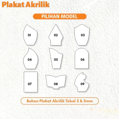BAHAN PLAKAT AKRILIK 3 dan 5 MILI Bahan Plakat Polos 3 dan 5mm