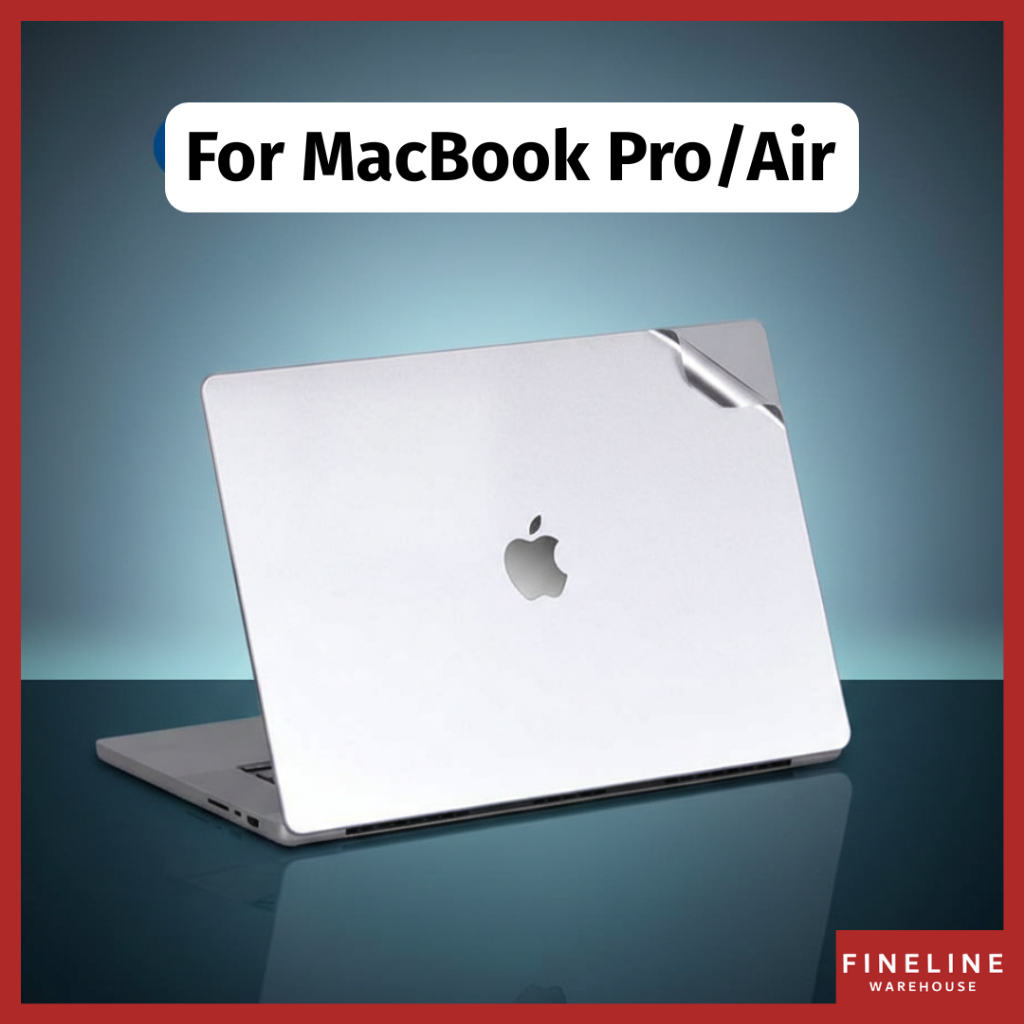 Skin Protector Anti Gores Body Cover MacBook Pro Air 13 15 16 inch M1 M2 M3 M4 Matte Silver PVC Peli
