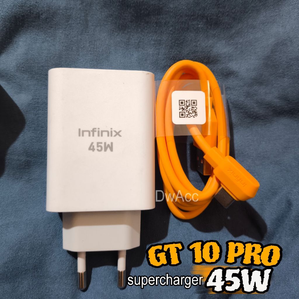 infinix GT 10 PRO Charger Fastcharging 45W Original Asli