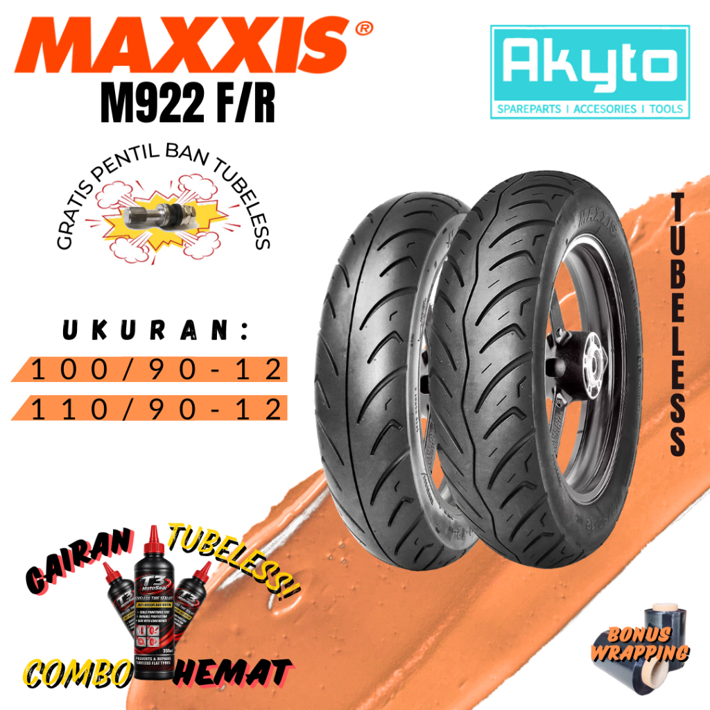 MAXXIS M922F / M922R BAN MOTOR MATIC RING 12 / BAN MOTOR DONAT R12 METIK BULAT / BEAT STREET GENIO S