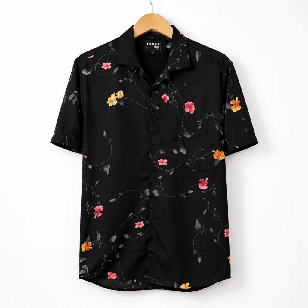Kemeja Pria Wanita Motif Bunga Kemeja Lengan Pendek / Kemeja Hawai Masakini