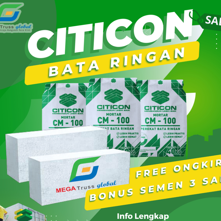 Bata Ringan Citicon di Madiun, Ngawi,  Magetan, Ponorogo, Pacitan-Bata Hebel