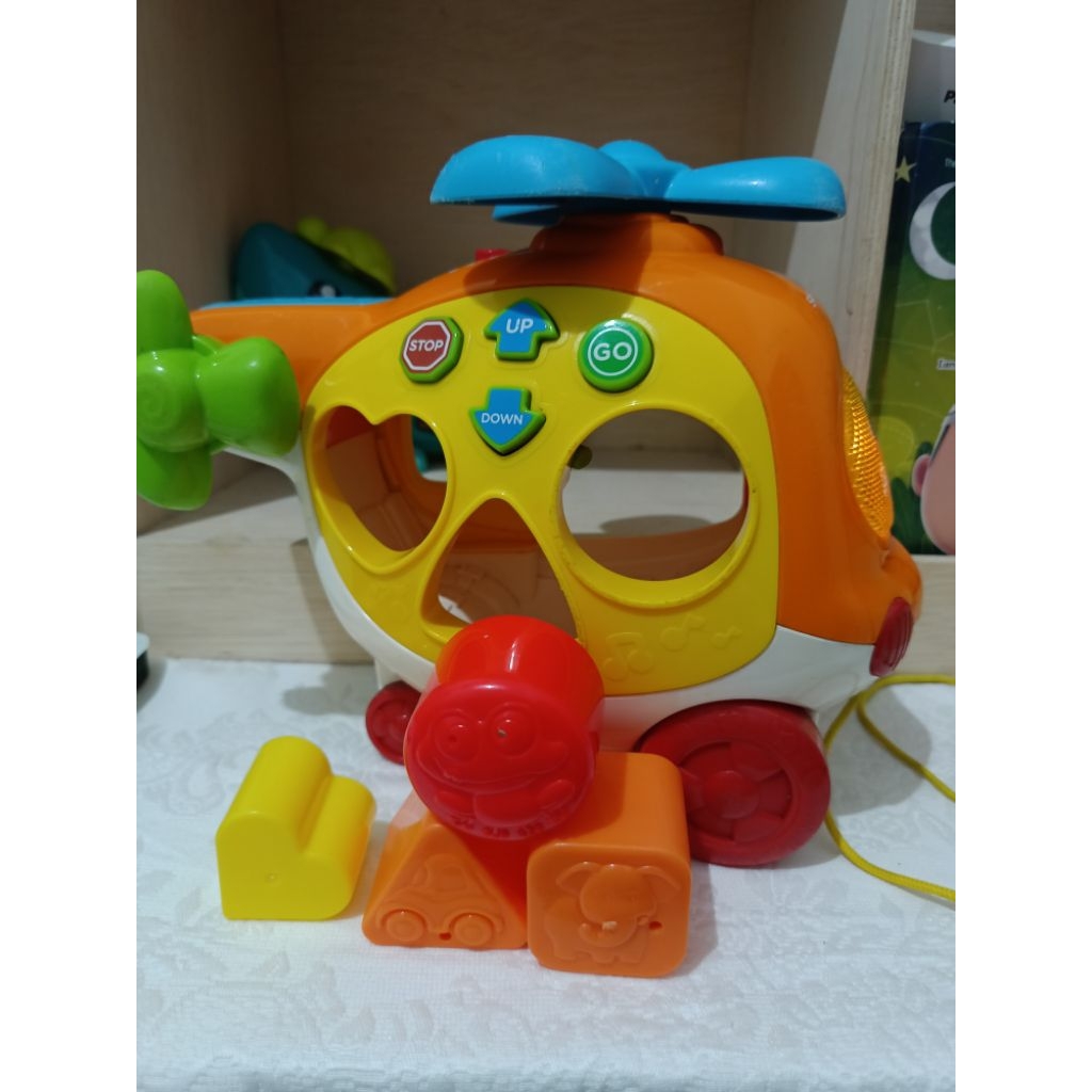 elceria mainan PL VTech helicopter shape sorter mainan balita