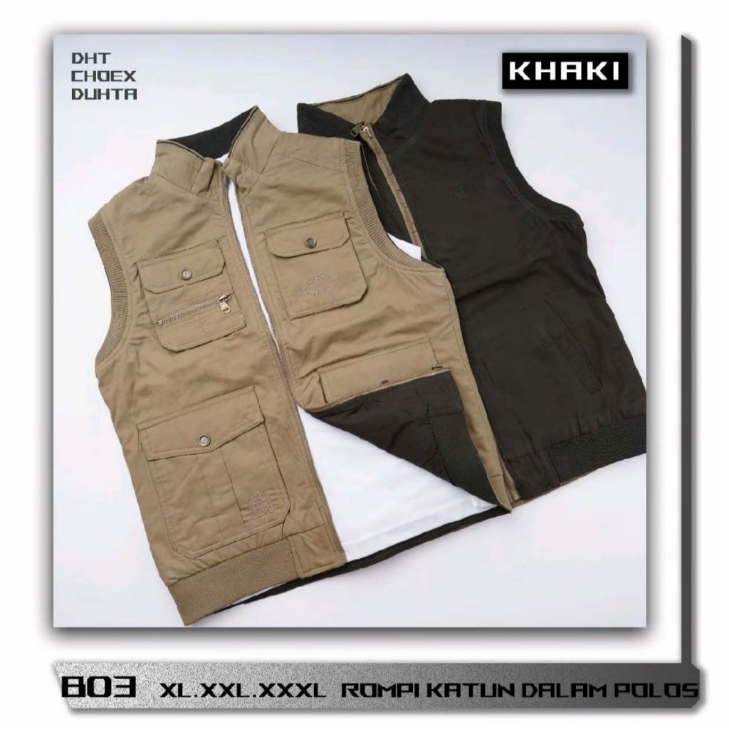 NEW ROMPI IMPORT BAHAN KATUN BISA BOLAK BALIK I VEST CARGO TOURING UNTUK MOTORAN I ROMPI LORENG