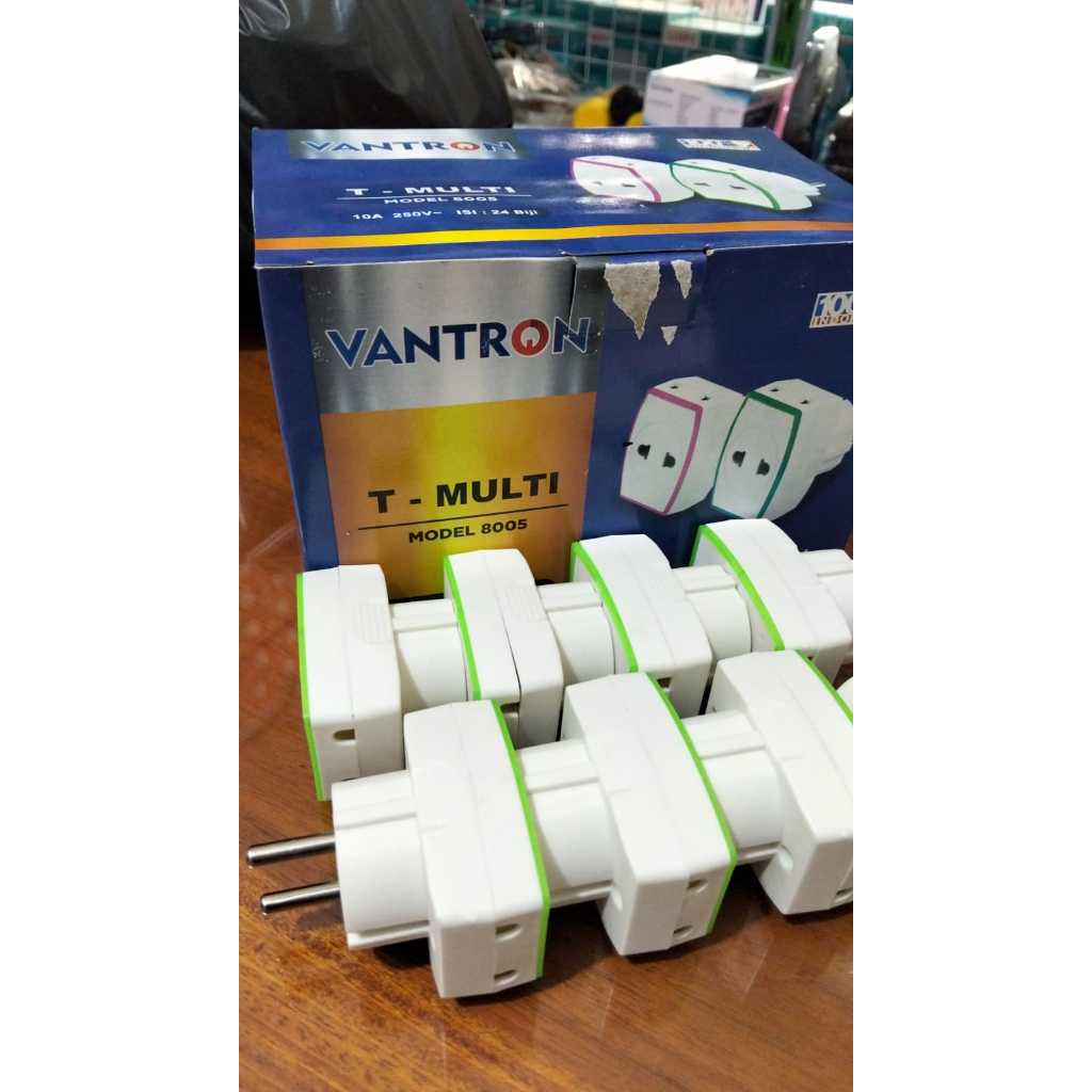 [ Pack ] VANTRON Steker T Multi / Colokan T Multi 3 Lubang / T Mini / Colokan Listrik