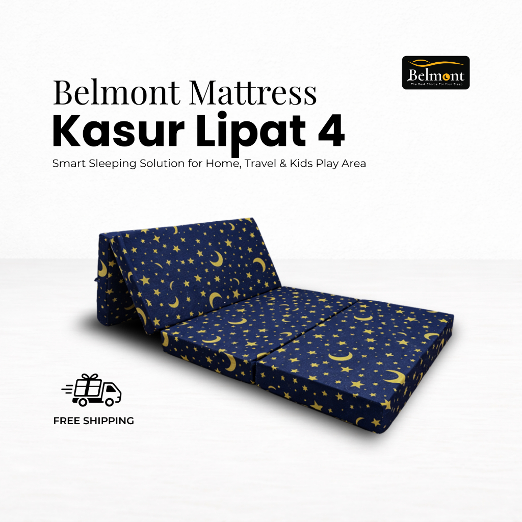 Kasur Lipat 4 Belmont Foam / Density 16 | Kasur Anak Kost | Kasur Lipat Minimalis