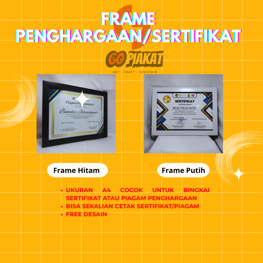 FIGURA FRAME SERTIFIKAT/PIAGAM PENGHARGAAN/BINGKAI KENANG-KENANGAN