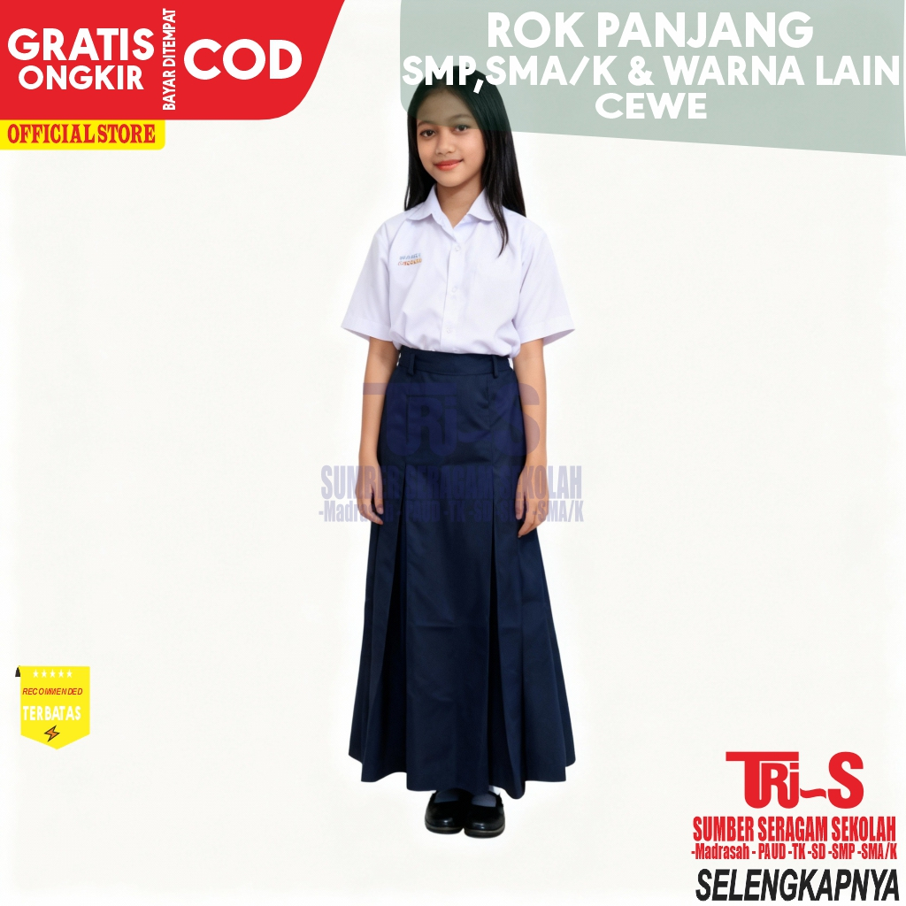 Rok Smp Biru Panjang Smk | Rok Sma Abu Abu Rempel | Rok Sekolah Sma Putih Panjang | Rok Smp Pramuka 