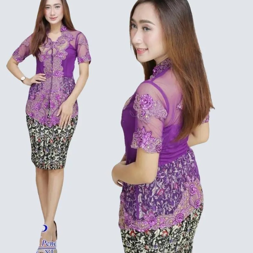 Setelan Kebaya Modern Plus Payet Harga Spesial Warna Ungu