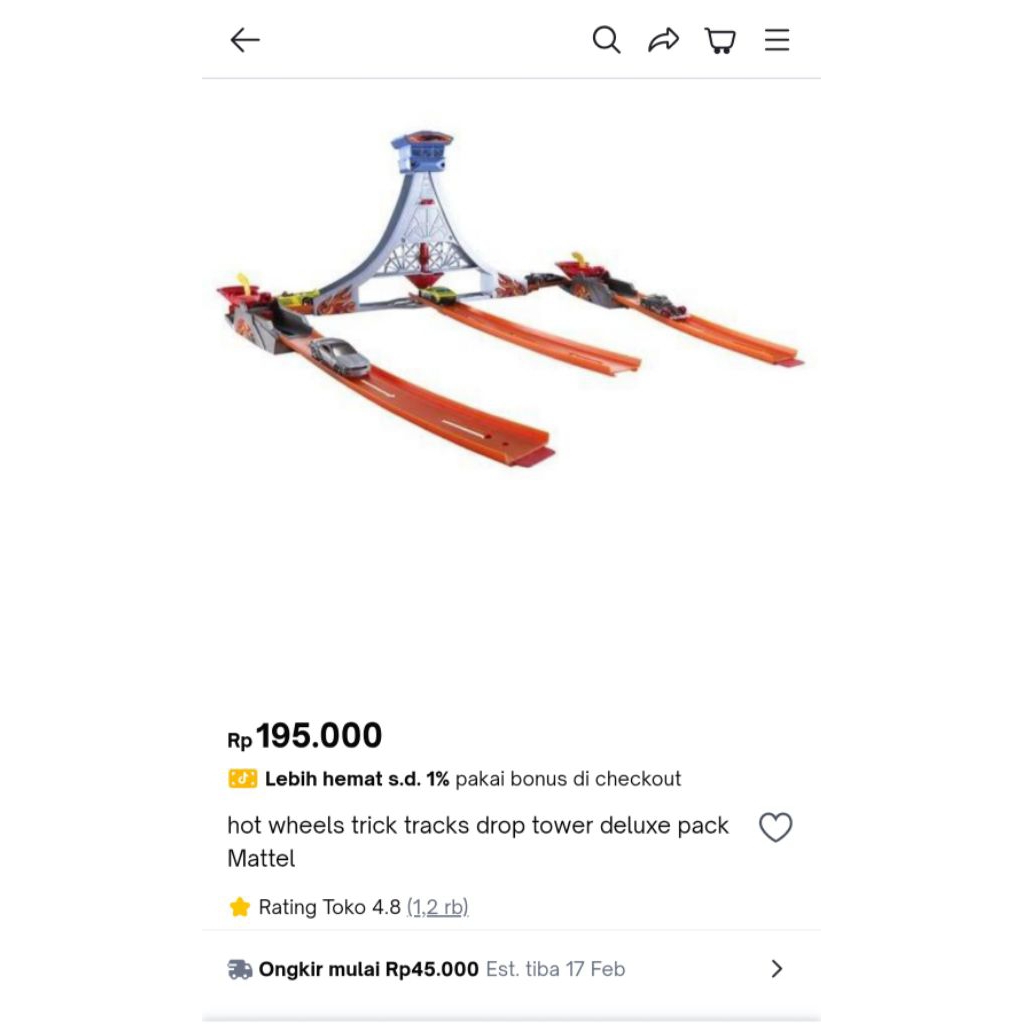 Hot Wheels Trick Tracks Drop Tower Deluxe Stunt. 