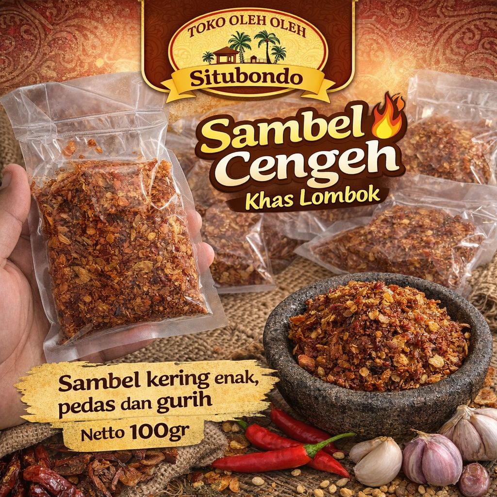 sambal kering bawang asli lombok/sambel cengeh khas lombok/ sambal boncabe/sambal cengeh