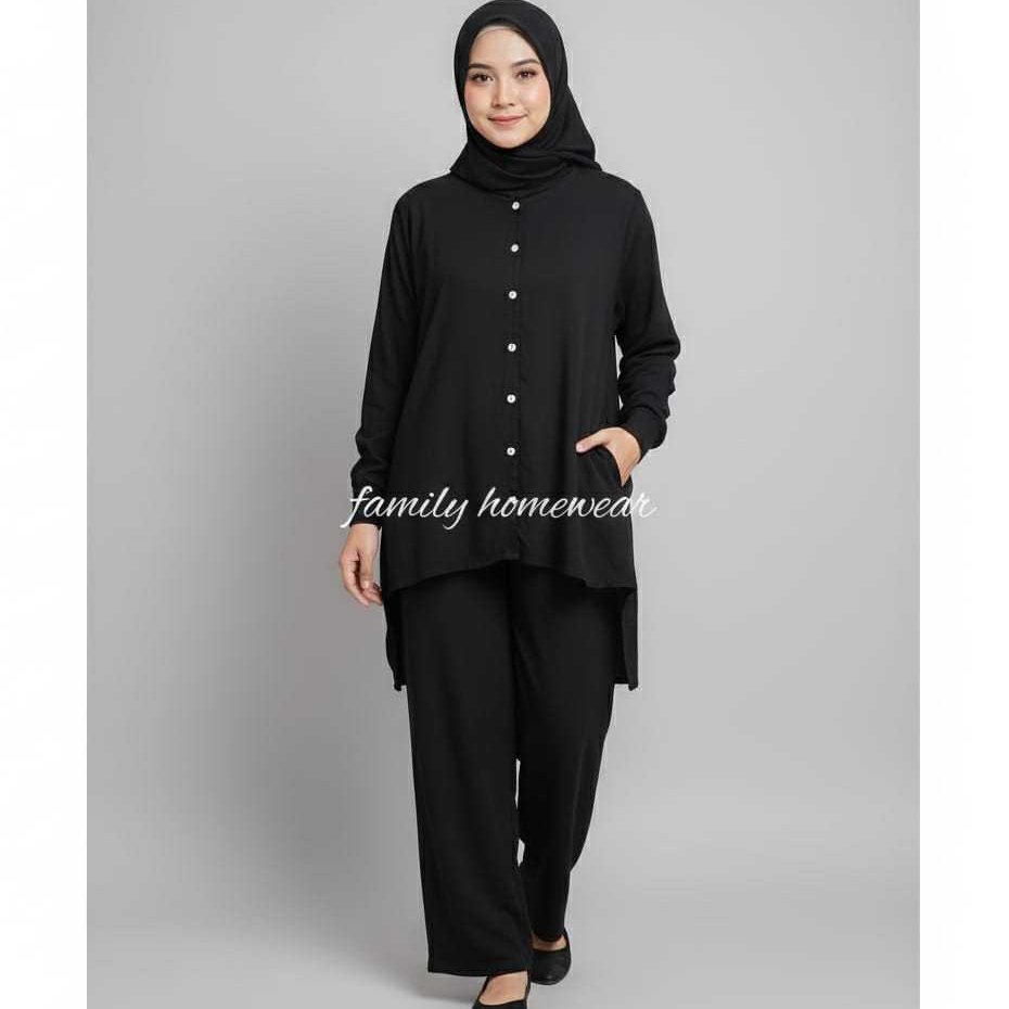 SETELAN PIYAMA WANITA DEWASA BUSUI LENGAN PANJANG BAJU TIDUR WANITA DEWASA RAYON  SET ANDIN KEKINIAN