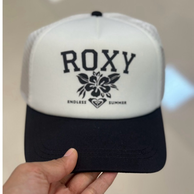 roxy topi trucker cap hitam putih remaja NEW ORIGINAL 100%