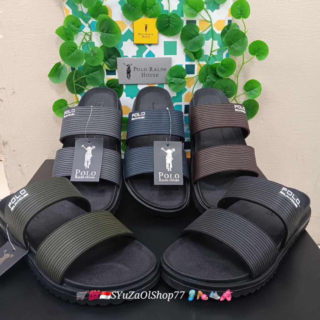 [Bisa COD/100% Original/Art RICARDO 02] Sandal Pria POLO RALPH HOUSE/Sandal Casual Pria/Sandal Slide