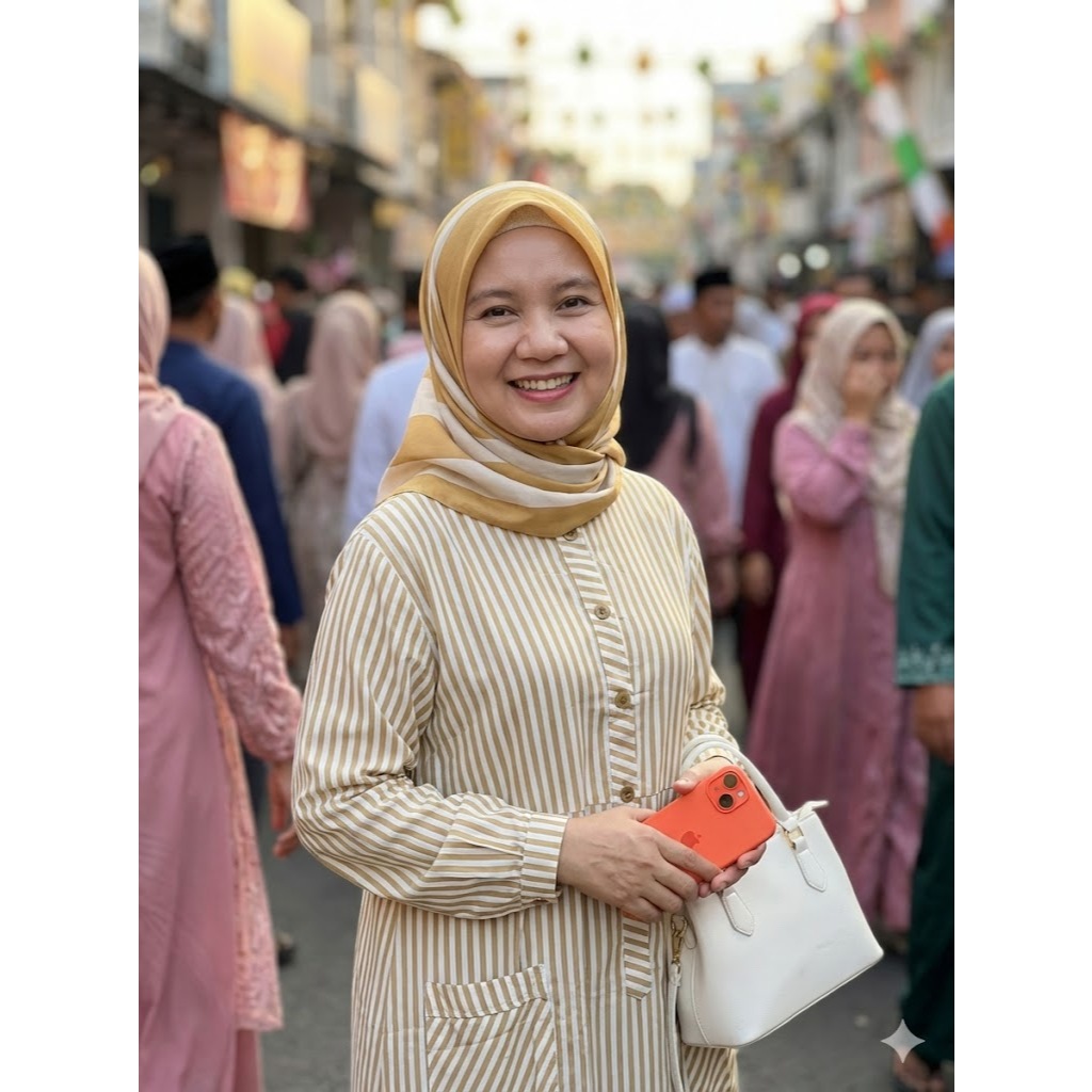 Gamis Katun Motif Garis