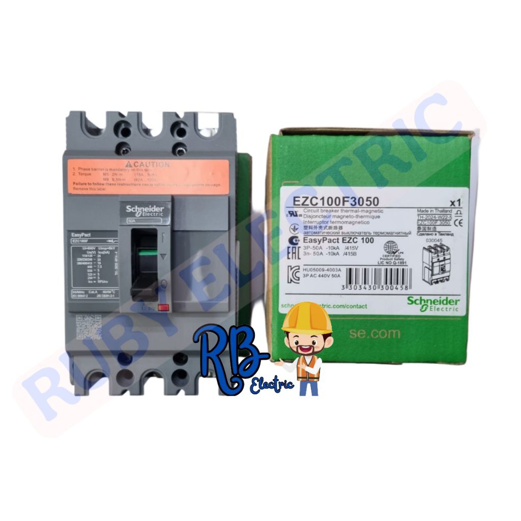 MCCB Schneider EZC 100F 3 Phase 50A / MCCB Schneider 100F 50A 3P