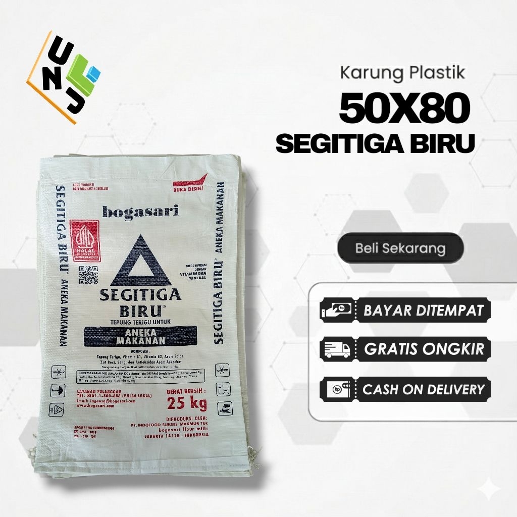 Karung Bekas tepung terigu uk 50x80 (25Kg) Kualitas Premium