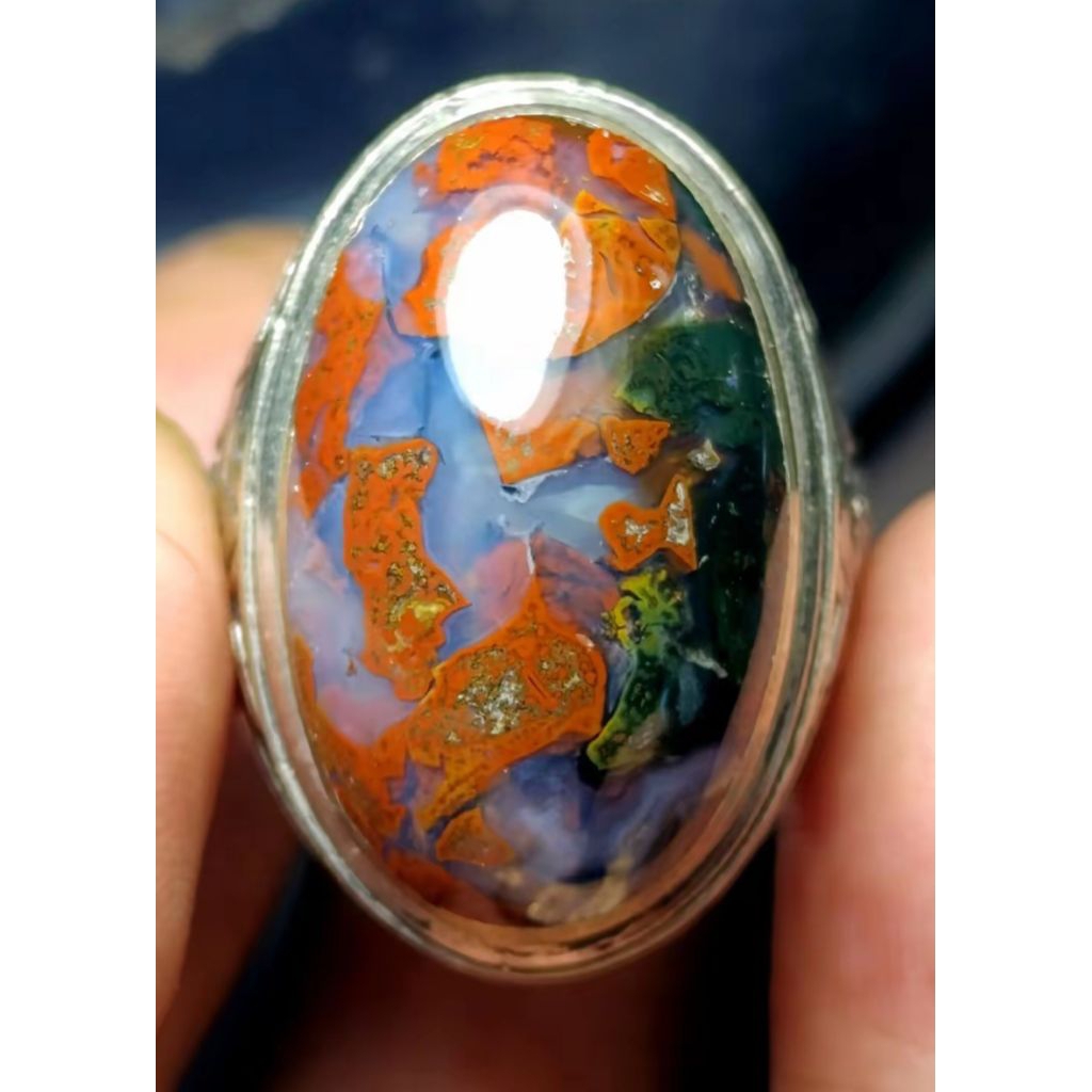 cincin batu pancawarna kristal