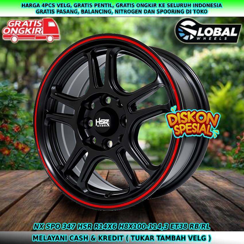 Velg mobil R14 untuk mobil March| Mirage| Swift| Karimun| Brio| dll velg hsr nx spo R14