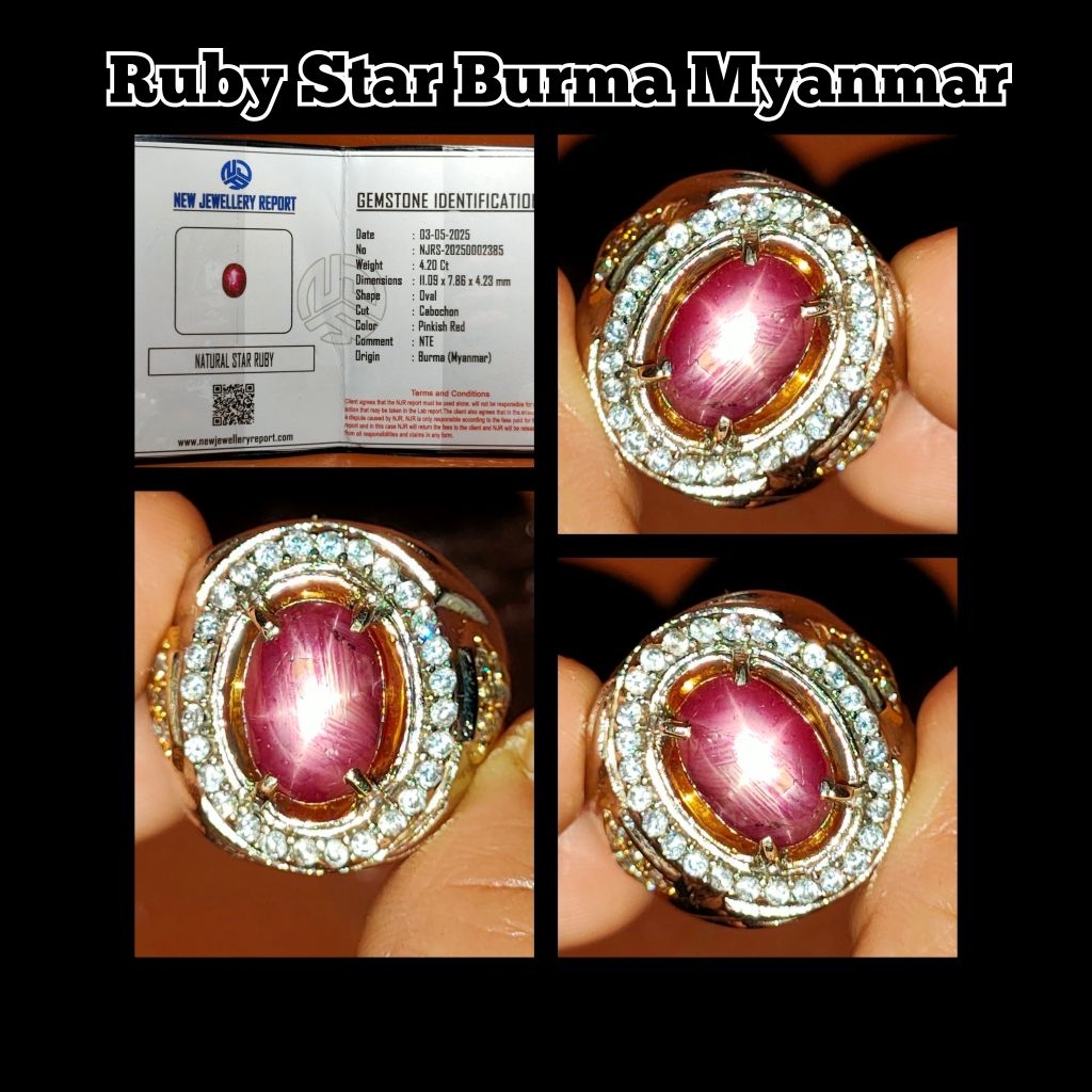 batu star Ruby Burma Myanmar belang koi asli