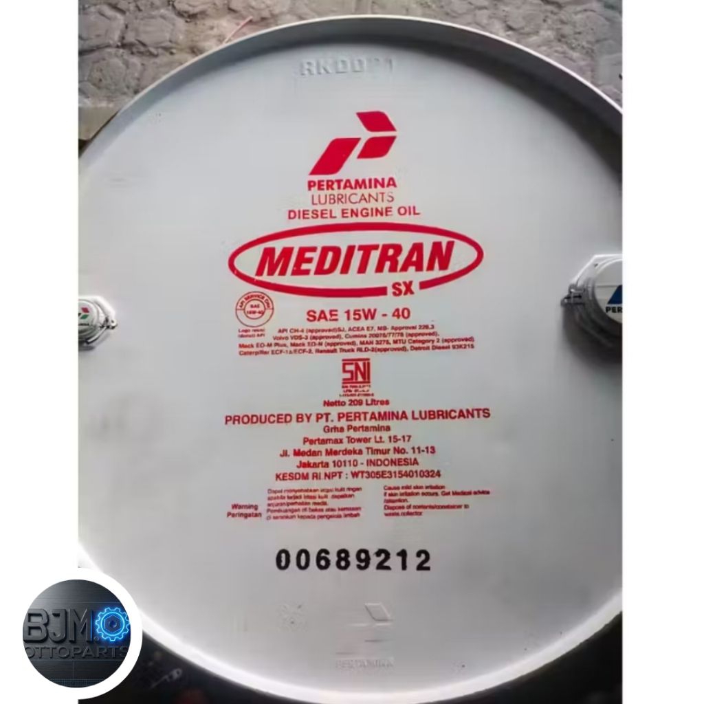 OLI DRUM MEDITRAN SX SAE 15W-40 Perdrum 209Liter / MOHON BACA DESKRIPSI