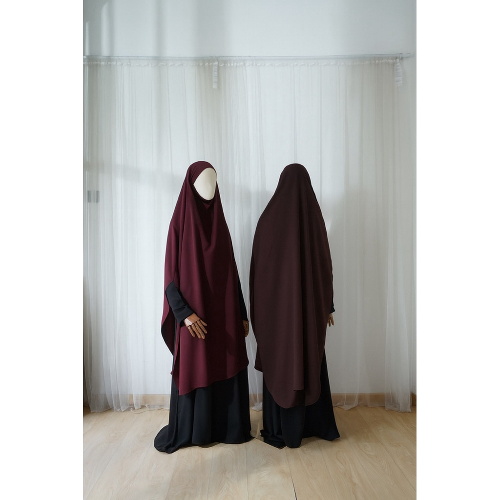 Hilya French Khimar Long | Fench Khimar jumbo | French khimar Long tali ikat | French khimar long ju