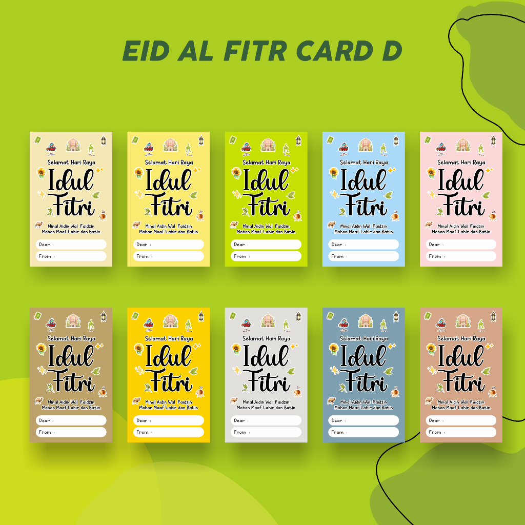 KARTU UCAPAN LEBARAN/IDUL FITRI LUCU KODE EF-D