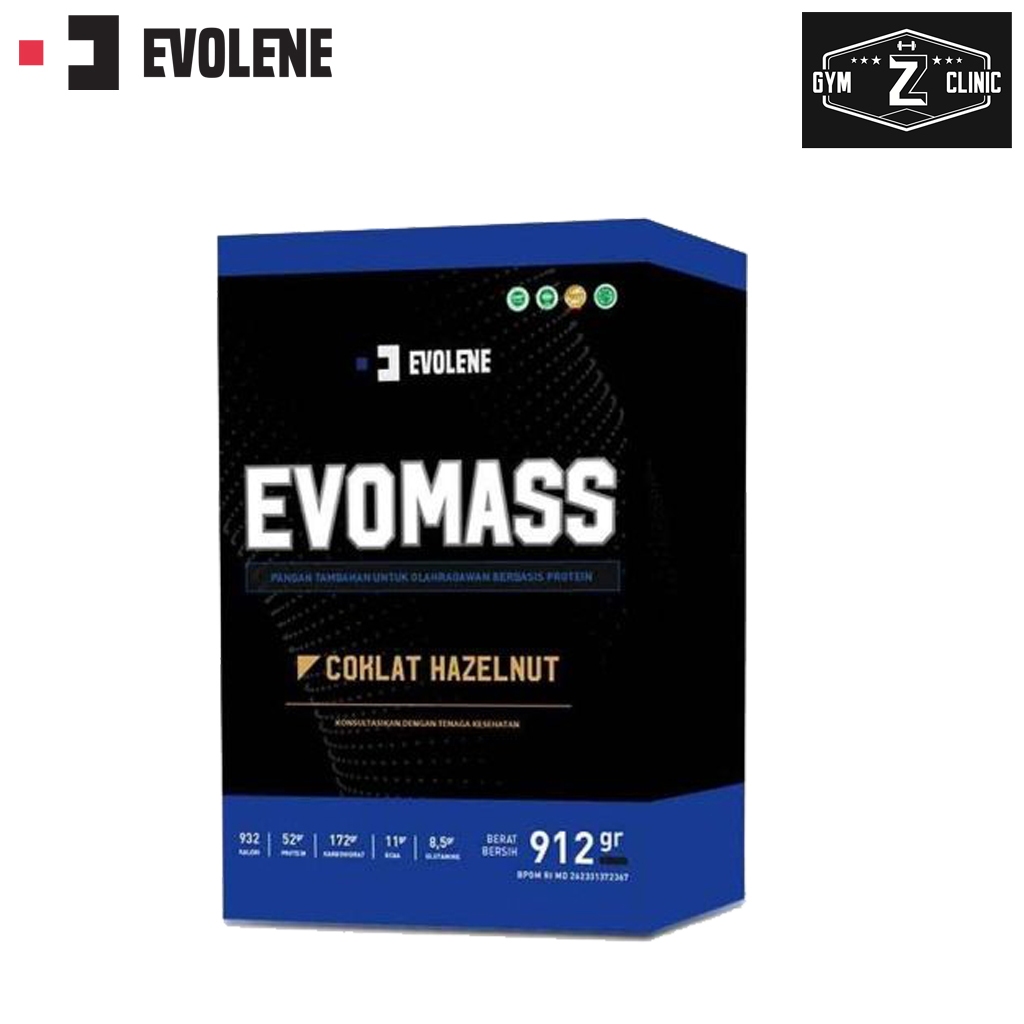 EVOLENE Evomass Evo Mass 2lbs 923 Gram BPOM HALAL MUI Gainer 2lb 1kg