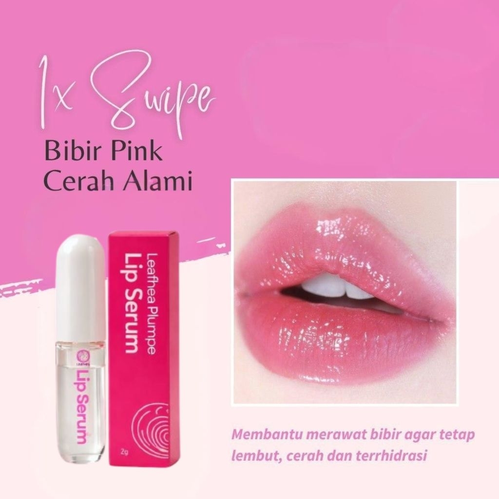 Terlaris LIP SERUM LEAFHEA MENUTRISI BIBIR KERING, BIBIR HITAM BPOM Halal  ( Beli 5pcs free masker w