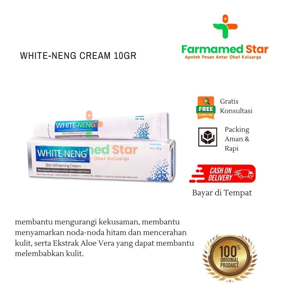 Krim Pemutih Wajah White-Neng 10g - Mencerahkan Kulit, Melembabkan, Menyamarkan Flek Hitam