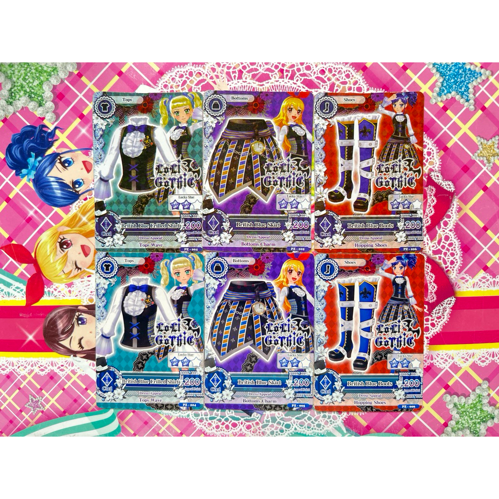Kartu Aikatsu Loli Gothic Yurika Rare Striped British Blue Block Checked Seri 3 Seri 4 Fanbook Origi