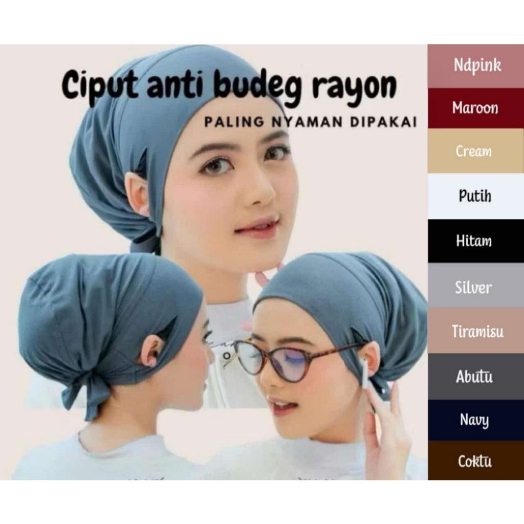 daleman kerudung CIPUT ANTI BUDEG Ciput hijab anti budeg Ciput hijab anti slip Ciput lubang telinga 