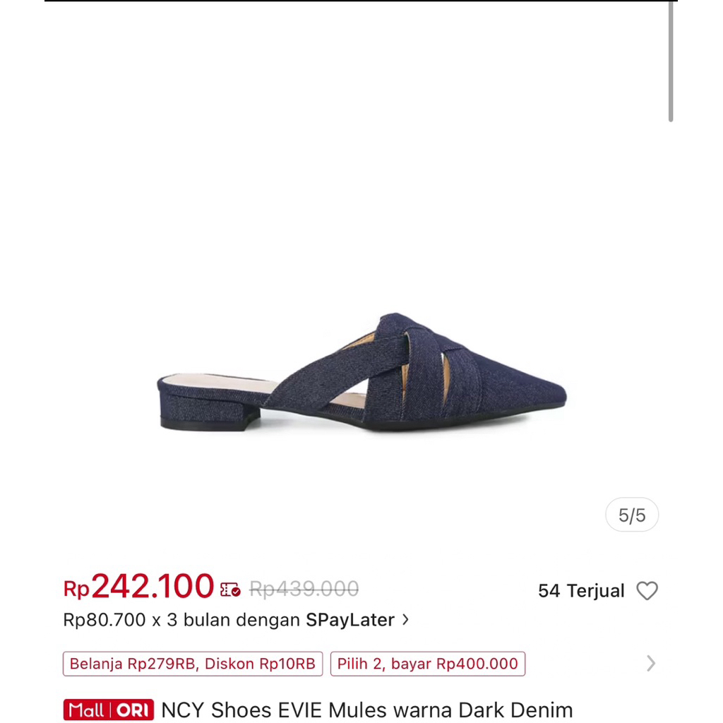 preloved flatshoes denim ncy looks like zara