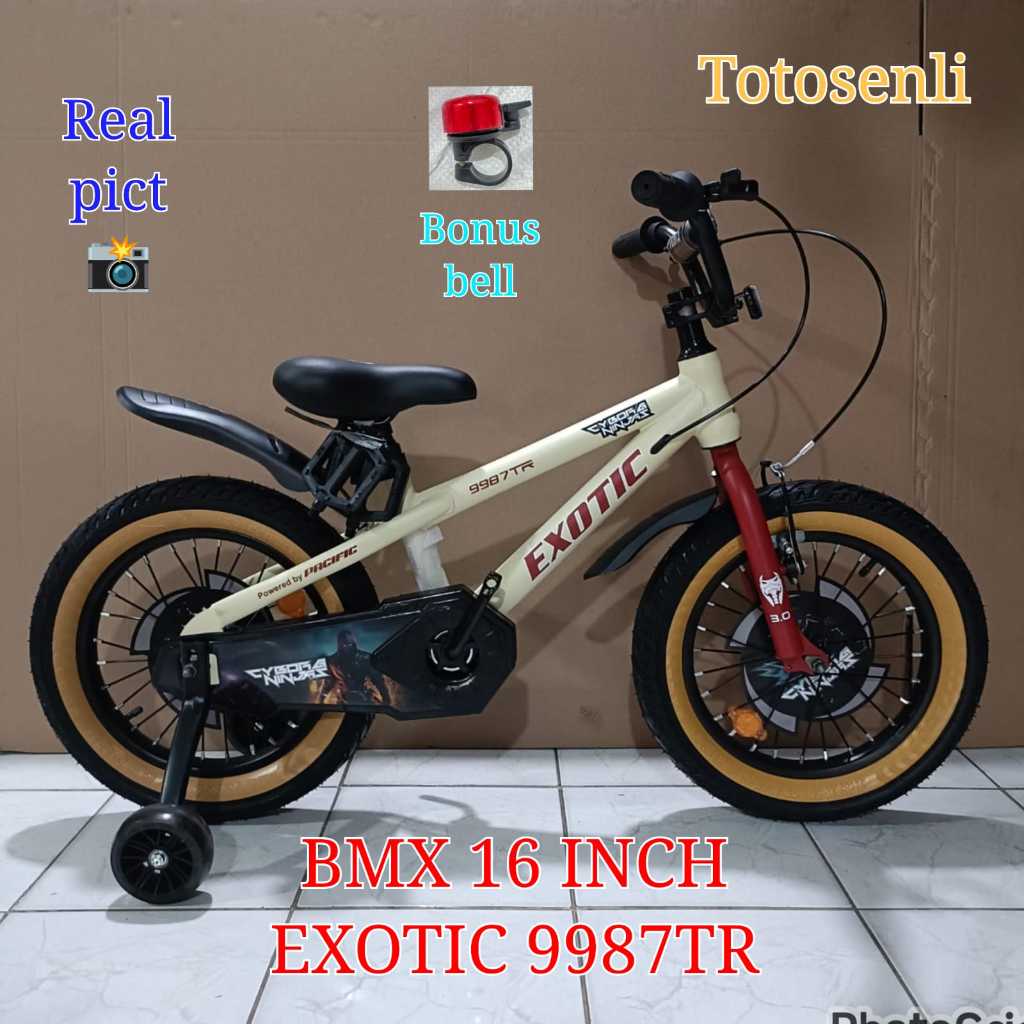 sepeda anak laki laki bmx 16 inch exotic 9987 tr CYBORG NINJA ban jumbo 3.0
