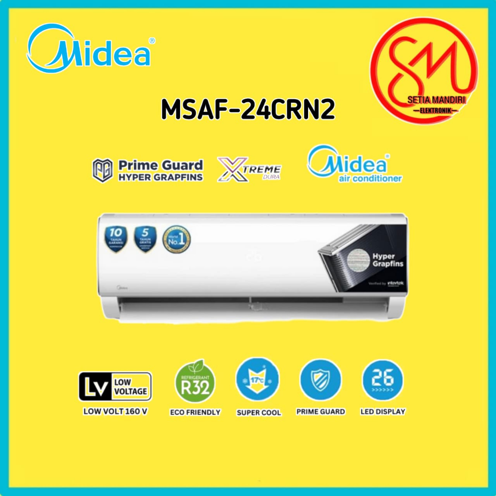 MIDEA AC 2.5 PK Split Standart MSAF-24CRN2-I Garansi 10 + 5 Tahun