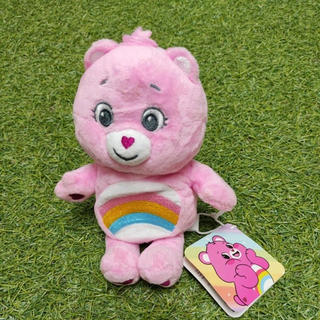 Boneka Beruang Care Bear Pelangi Cheer Bear Mata Bordir size16 cm - hadiah ulang tahun