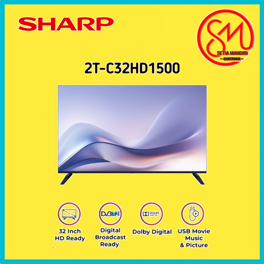 [KARGO] SHARP 2T-C32HD1500i LED TV 32 Inch 2K HD Digital DVB-T2 USB HDMI 2T-C32GD1400i C32HD 1500i