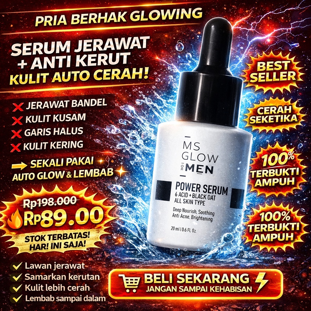 Ms Glow Men Serum Pemutih Kulit Pria Alami Ms Glow For Men Serum Flek Hitam Pria DISKON COD