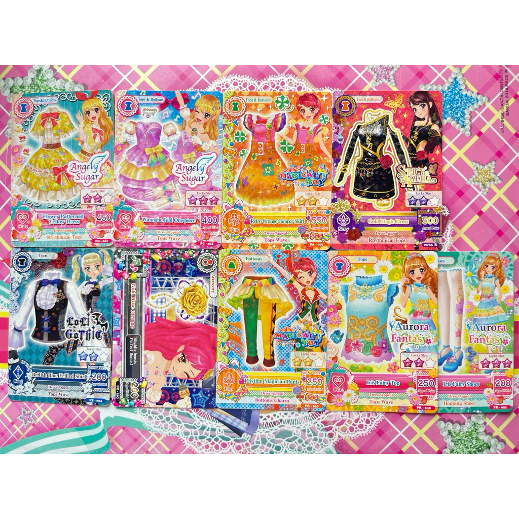 Kartu Aikatsu Promotion Indonesia Merchandise Flower Patterned Wannabe Idol Retro Orange Gold Magic 