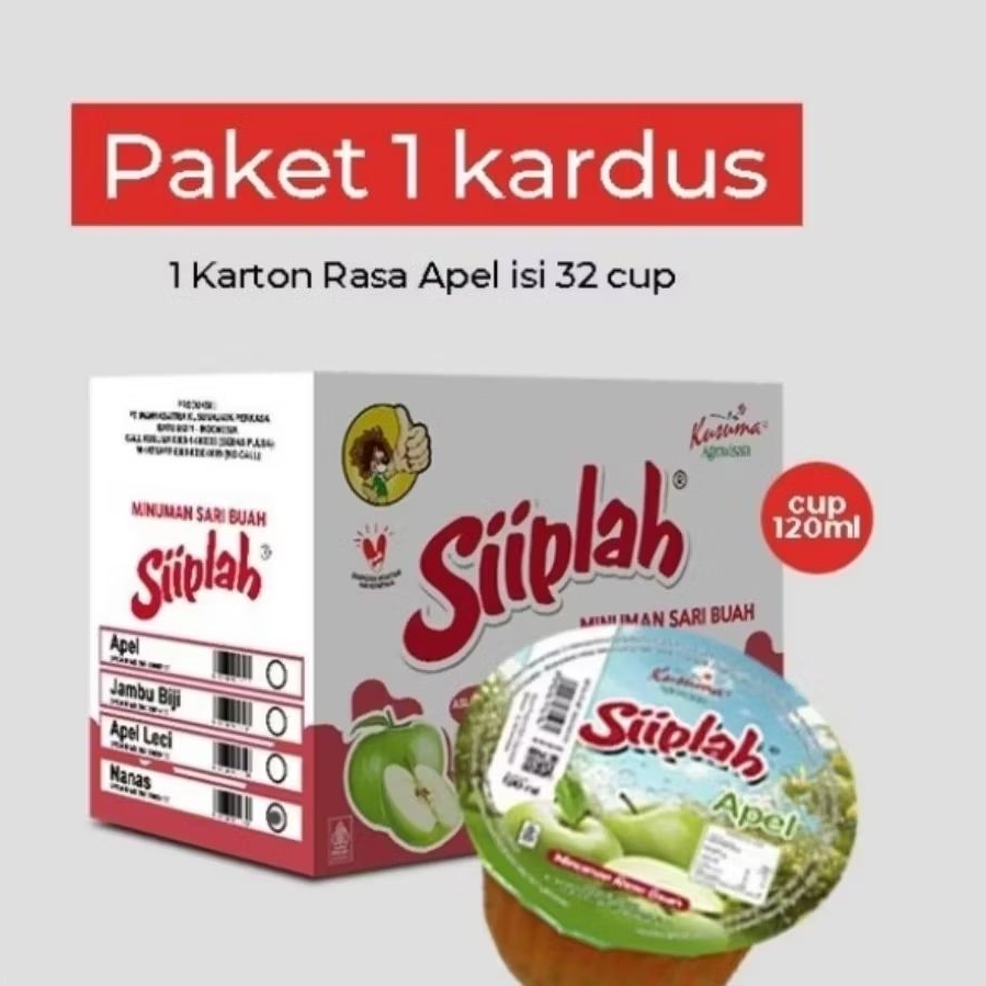 Siiplah Sari Apel Cup 1 Karton (32 Cup) – Grosir Harga Murah