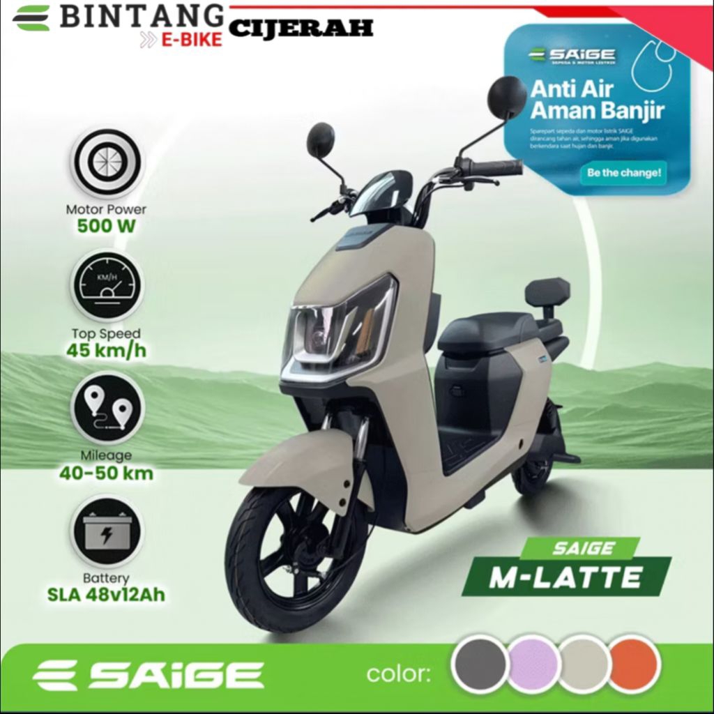 Sepedah Listrik SaiGe LATTE Speda Murah Anak Dan Dewasa Sepeda Listrik Terbaru